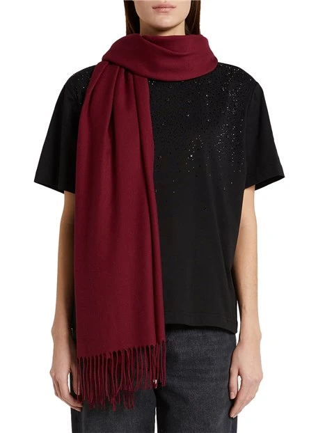 SCIARPA CON FRANGE CANTAL DONNA BORDEAUX
