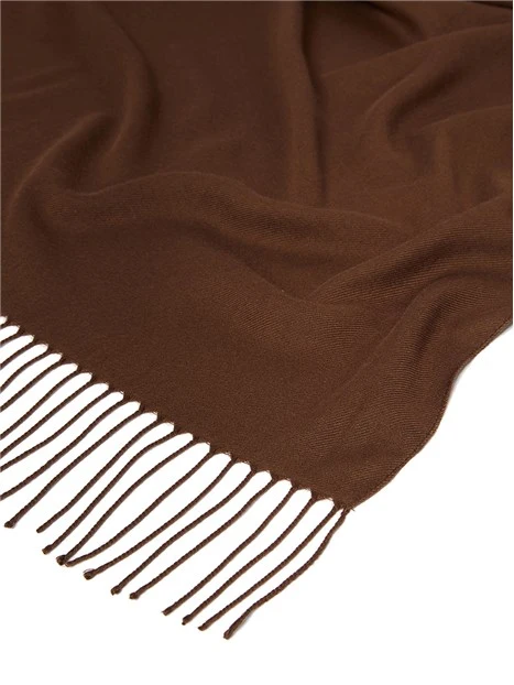 SCIARPA CON FRANGE CANTAL DONNA MARRONE