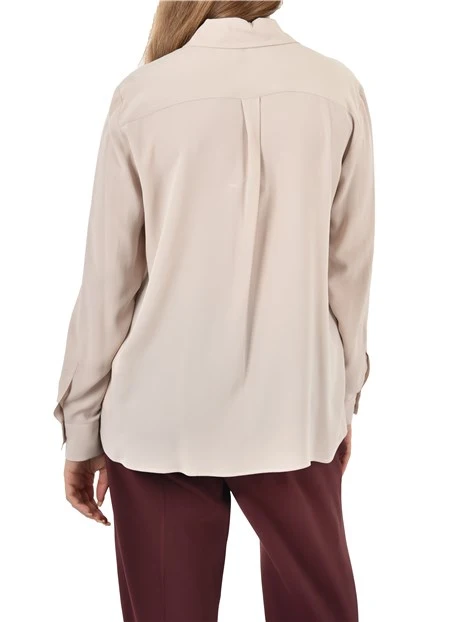 CAMICIA CON TASCHE IN MISTO SETA DONNA BIANCO