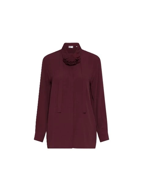 CAMICIA CABIRIA IN MISTO SETA DONNA BORDEAUX