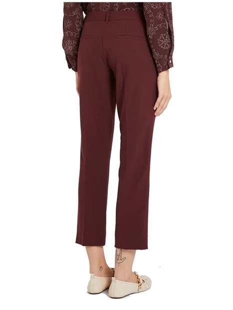 PANTALONE CHINO CON PIEGA STIRATA IN TELA DONNA BORDEAUX