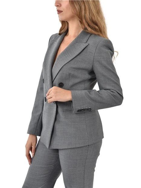 BLAZER DOPPIOPETTO CON BOTTONI SU MANICHE DONNA GRIGIO