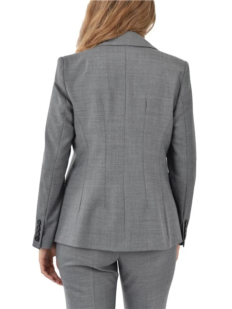 BLAZER DOPPIOPETTO CON BOTTONI SU MANICHE DONNA GRIGIO