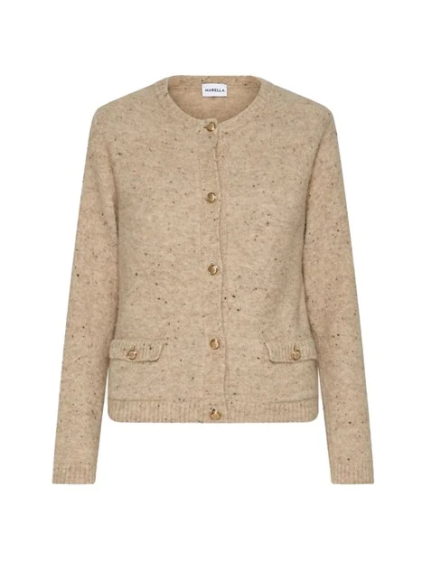 CARDIGAN CON TASCHE IN MISTO ALPACA DONNA BEIGE