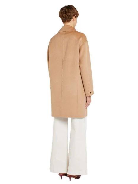 CAPPOTTO LUNGO IN PURA LANA CON REVER DOPPIOPETTO DONNA BEIGE