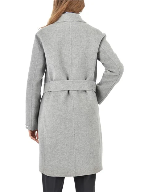 CAPPOTTO LUNGO IN PANNO DOUBLE MISTO LANA DONNA GRIGIO