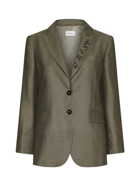 GIACCA BLAZER IN LANA CON DECORAZIONI IMPACT DONNA VERDE