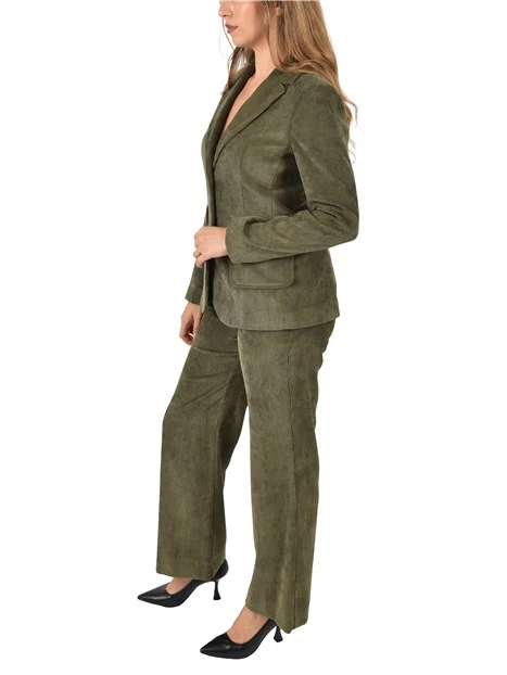 BLAZER IN VELLUTO A COSTE DONNA VERDE