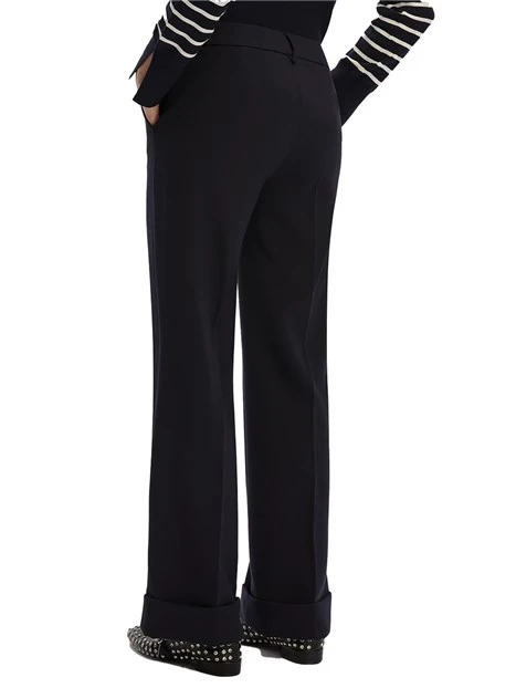 PANTALONI CHINO CON BOTTONE A VISTA DONNA BLU