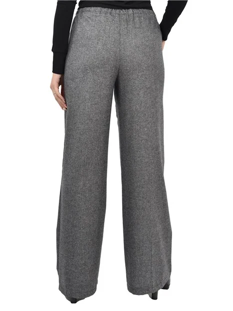 JOGGERS IN MISTO LANA CON PIEGA STIRATA DONNA NERO