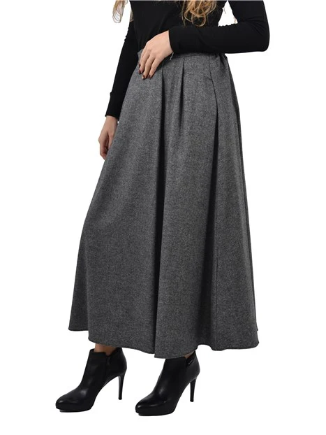 GONNA LUNGA IN FLANELLA LEGGERA DONNA ANTRACITE