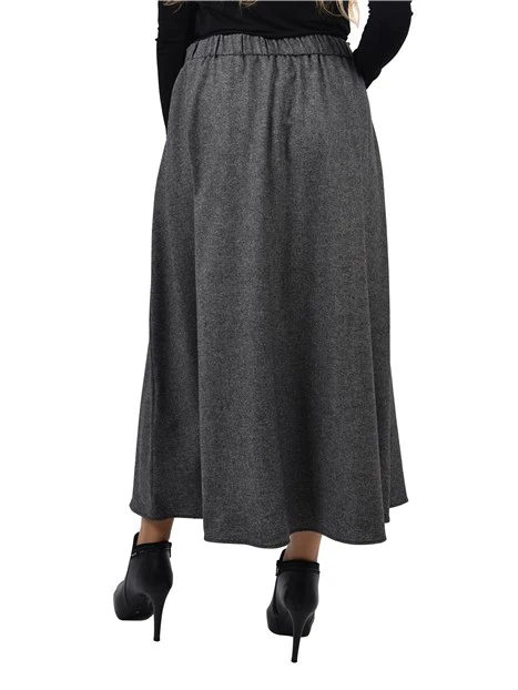 GONNA LUNGA IN FLANELLA LEGGERA DONNA ANTRACITE