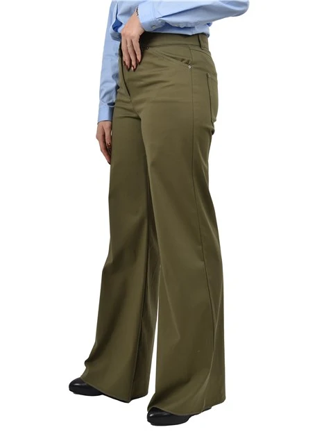 PANTALONE A PALAZZO IN COTONE DONNA VERDE