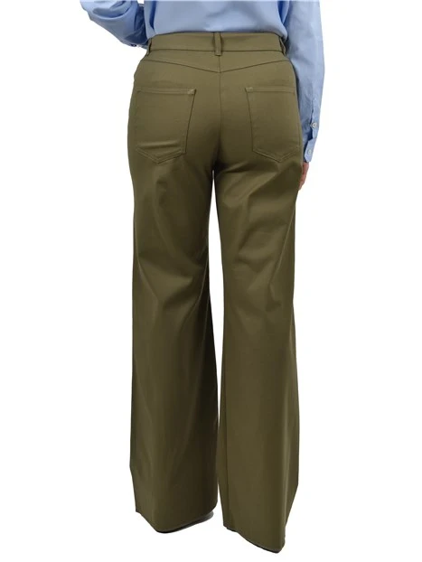 PANTALONE A PALAZZO IN COTONE DONNA VERDE