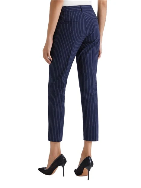 PANTALONE CHINO CON PIEGA STIRATA IN TELA DONNA BLU