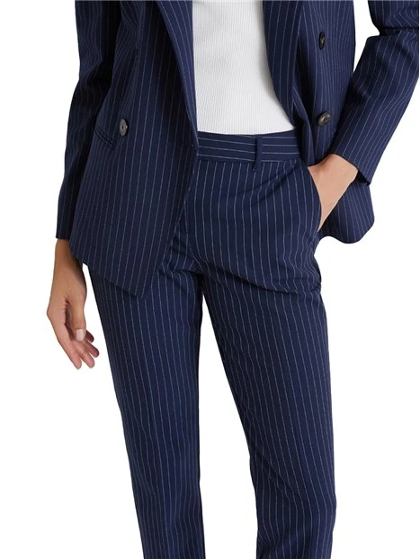PANTALONE CHINO CON PIEGA STIRATA IN TELA DONNA BLU