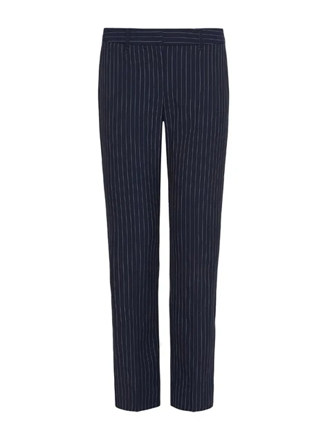 PANTALONE CHINO CON PIEGA STIRATA IN TELA DONNA BLU