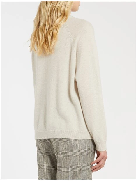 MAGLIA GIROCOLLO IN CASHMERE TESA DONNA BEIGE
