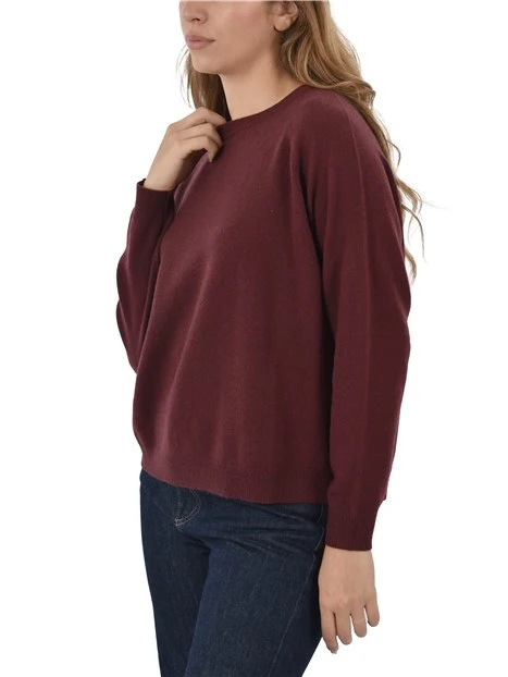 MAGLIA GIROCOLLO IN CASHMERE BORDI RIFINITI DONNA