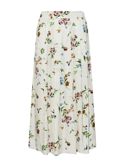 GONNA LUNGA CON STAMPA FLOREALE DONNA BIANCO