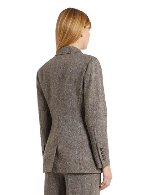 GIACCA BLAZER MONOPETTO  IN LANA DONNA MARRONE