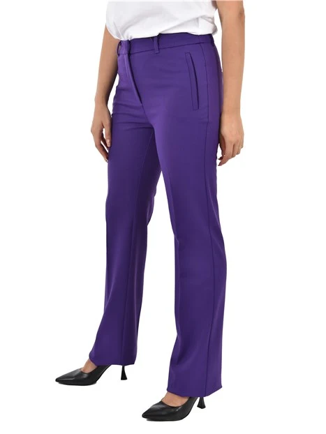 PANTALONI A PALAZZO CON PIEGA DONNA VIOLA