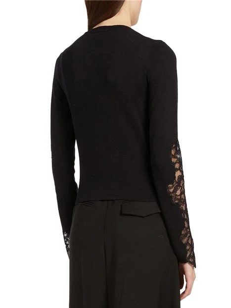 CARDIGAN CON PIZZO NUPAR DONNA NERO