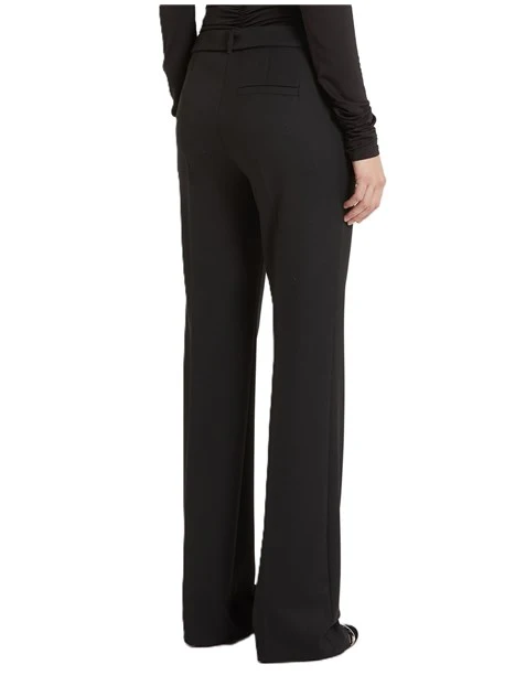 PANTALONI A PALAZZO CON PIEGA DONNA NERO
