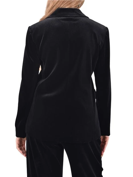BLAZER IN VELLUTO MONOPETTO DONNA NERO