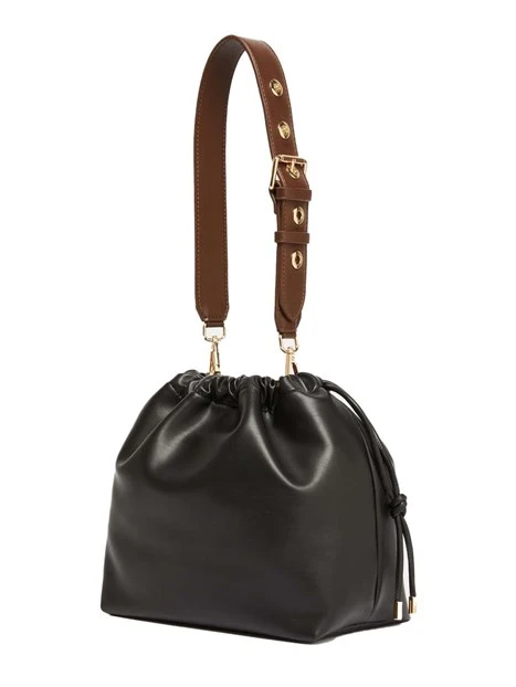 BORSA A MANO GIOIOSA CON LOGO M IN METALLO DONNA NERO
