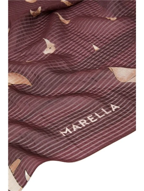 STOLA IN PURA SETA CON STAMPA FLOREALE  DONNA BORDEAUX