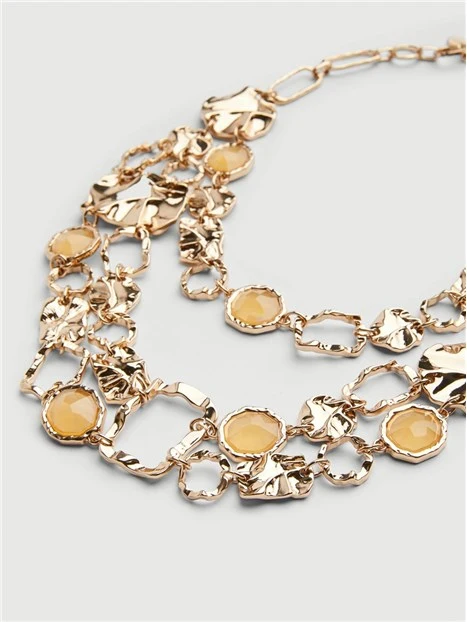 COLLANA CON PIETRE E FINITURA DORATA DONNA ORO