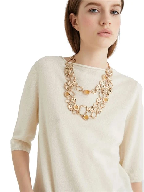 COLLANA CON PIETRE E FINITURA DORATA DONNA ORO