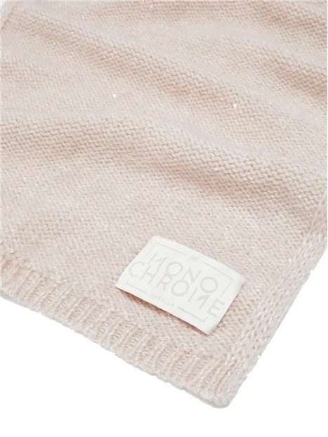 SCIARPA IN MISTO LANA CASHMERE CON MICRO PAILLETTE DONNA BIANCO