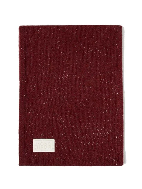 SCIARPA IN MISTO LANA CASHMERE CON MICRO PAILLETTE DONNA BORDEAUX