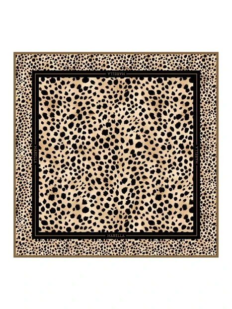 FOULARD CON STAMPA ANIMALIER E FRANGE DONNA