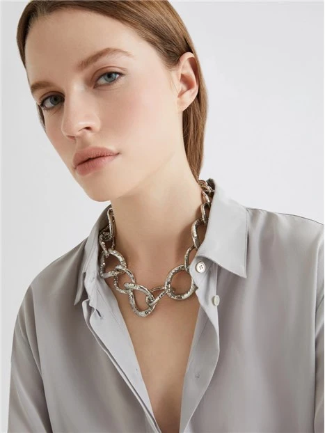 COLLANA CON MICRO STRASS DONNA BIANCO