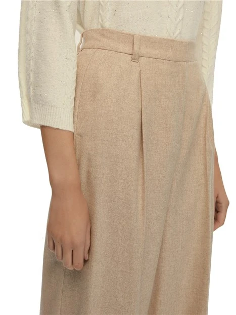 PANTALONE IN FLANELLA ODILIA DONNA BEIGE