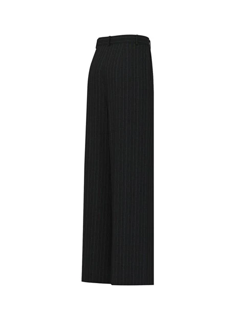 PANTALONI PALAZZO IN FLANELLA CON PIEGA STIRATA DONNA ANTRACITE