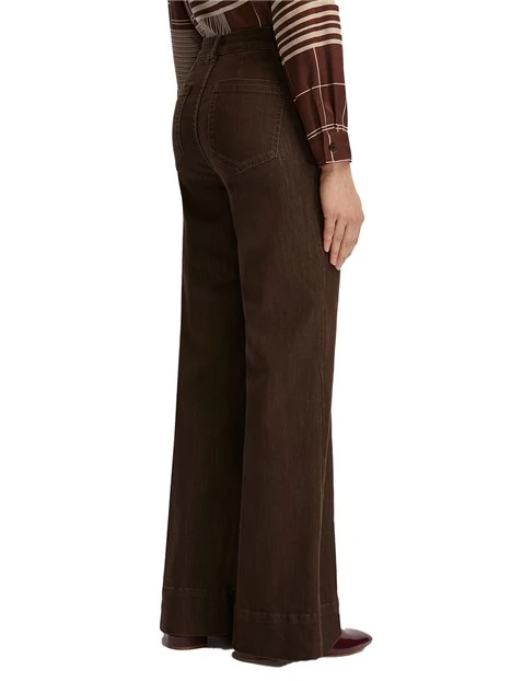 PANTALONI IN COTONE RUSPA DONNA MARRONE