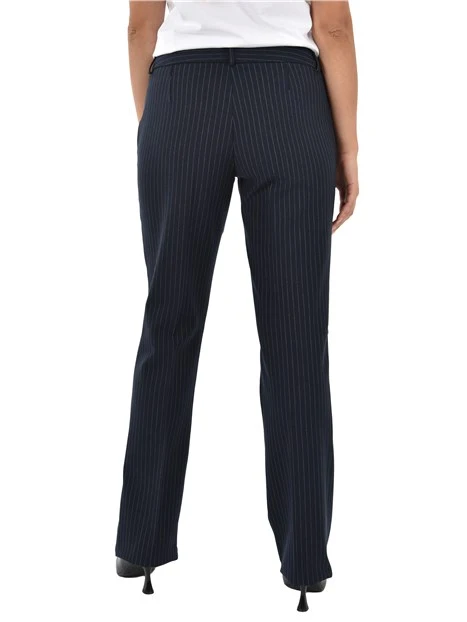 PANTALONE CHINO CON BOTTONE A CONTRASTO DONNA BLU