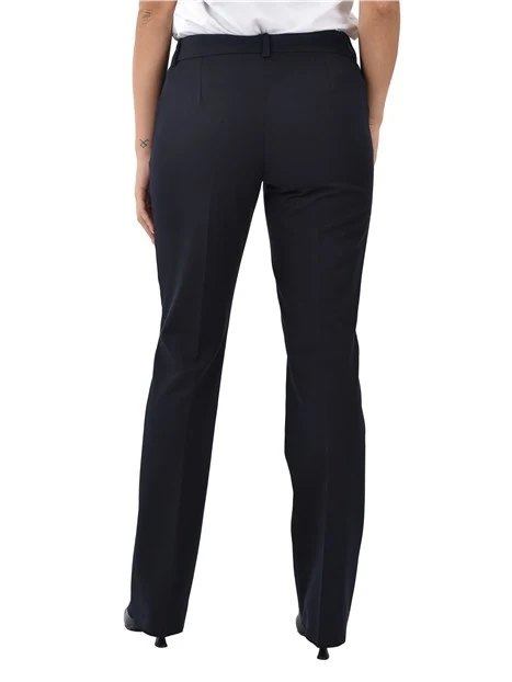PANTALONE CHINO CON BOTTONE A CONTRASTO E TASCHE DONNA BLU