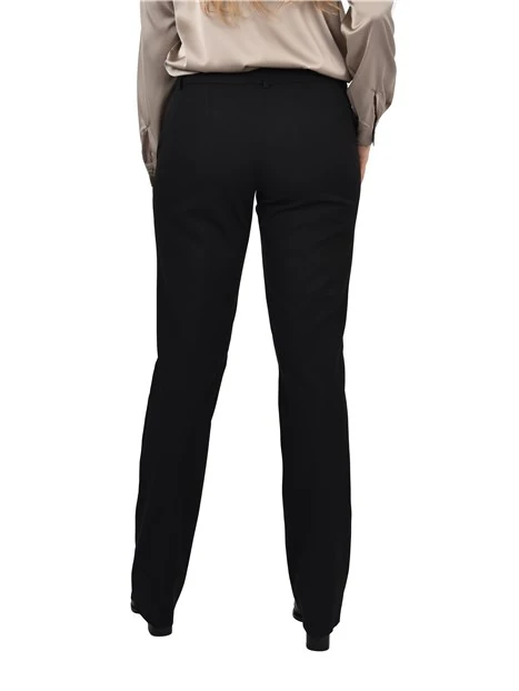 PANTALONE CHINO CON BOTTONE A CONTRASTO DONNA NERO
