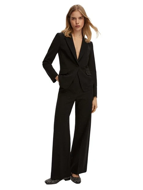 PANTALONI CHINO CON PIEGA STIRATA DONNA NERO