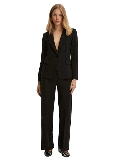PANTALONI CHINO CON PIEGA STIRATA DONNA NERO