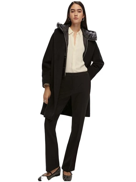 PANTALONI ZAMPA CON PIEGA STIRATA DONNA NERO