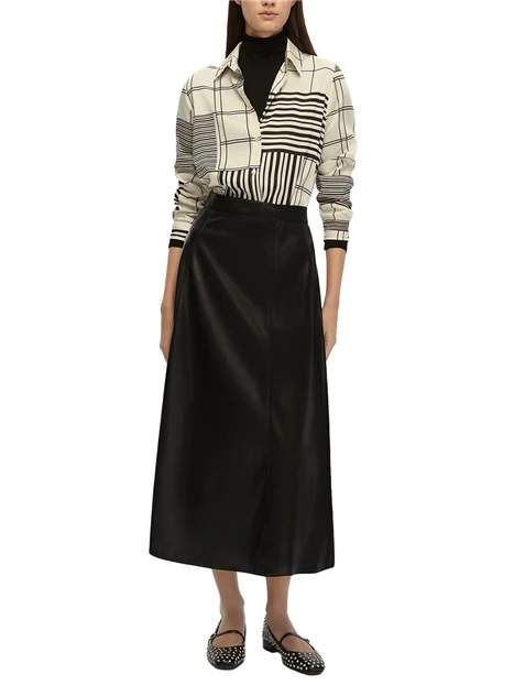 CAMICIA CON FANTASIA GEOMETRICA DONNA BIANCO
