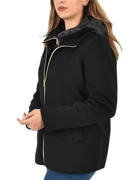 PIUMINO CORTO IN PANNO SOFT DONNA NERO