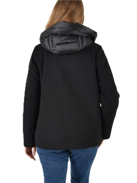 PIUMINO CORTO IN PANNO SOFT DONNA NERO