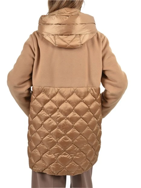 PIUMINO  CORTO IN PANNO SOFT DONNA MARRONE